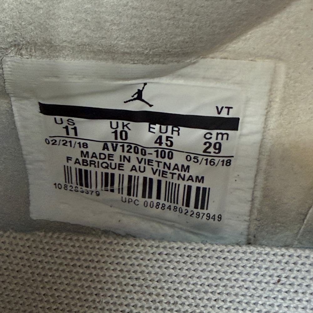 Jordan 88 Racer White Cement Mens Running Shoes AV1200-100 Size 11 - Picture 10 of 14